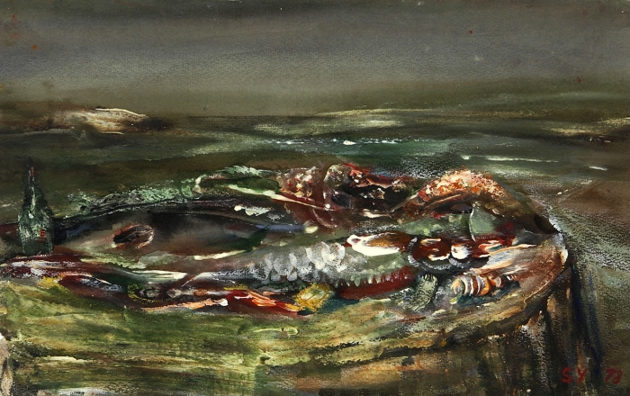 Есаян Сергей Арамаисович (1939–2007) «Рыба». 1978. Бумага, смешанная техника, 22x35 см.