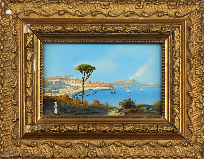 Корроди Саломон (Salomon Corrodi) (1810–1892) «Кастелламаре». Вторая половина XIX века. Картон, темпера, 11,5x17,5 см.