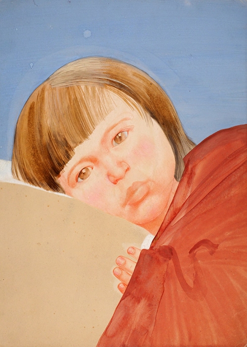 Дехтерёв Борис Александрович (1908–1993) «Девочка». 1920-е — 1930-е. Бумага, гуашь, 32x23 см.