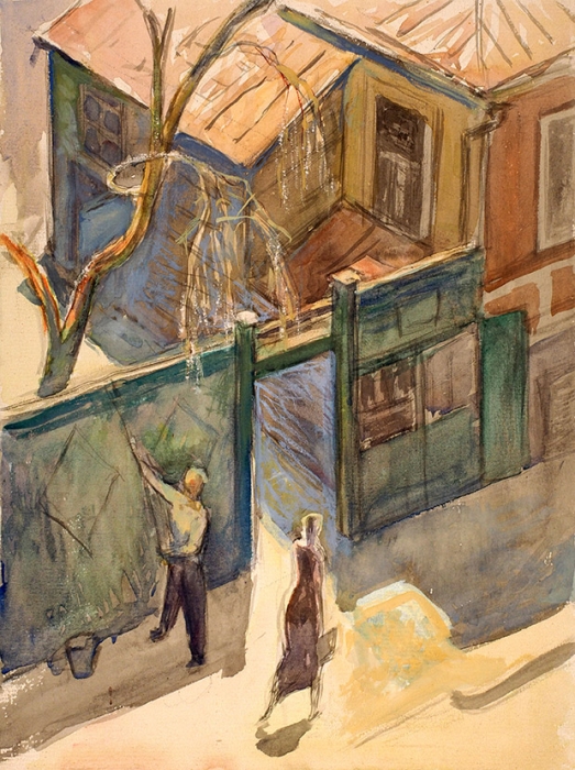 Пискарев Николай Иванович (1892–1959) «Весна». 1930-е. Бумага, акварель, белила, 30,5x23 см.