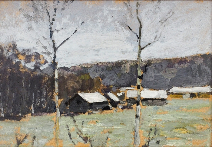 Степанов Алексей Степанович (1858–1923) «Озимка». 1910-е. Картон, масло, 16x24,2 см.